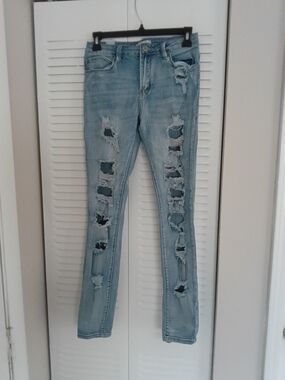 Almost Famous Light Blue Ripped Skinny Jeans